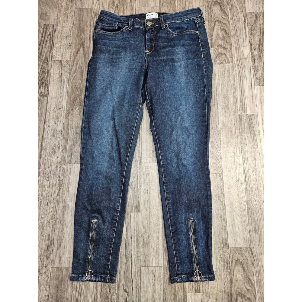 William Rast Perfect Ankle Skinny Jeans Women 29 Dark Wash Zip Hem Denim